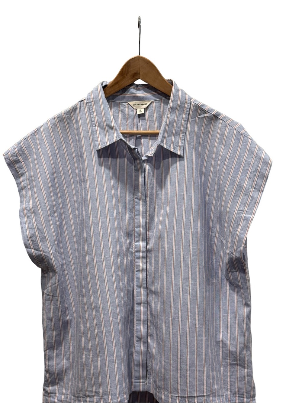 Lucky Brand Light Blue Stripe Button Shirt